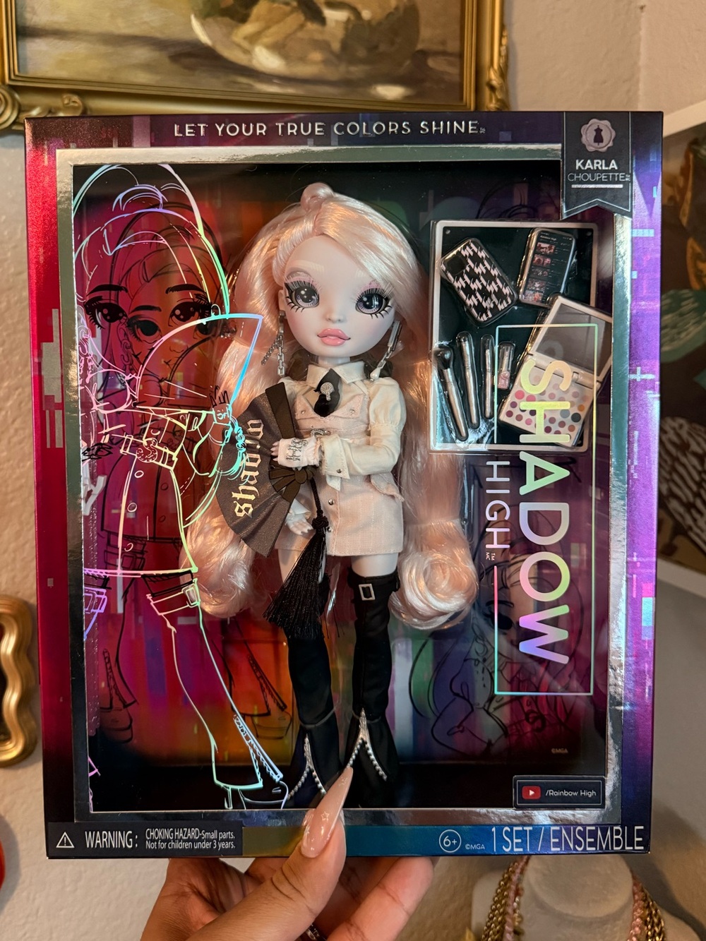 Rainbow Shadow High Karla Choupette Doll in White, Black, Pink